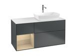 Villeroy und Boch Finion Waschtischunterschrank G801PCHG 120cm, Abdeckplatte white matt, Emotion, Regale Oak Veneer, Midnight Blue Matt Lacquer