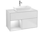 Villeroy und Boch Finion Waschtischunterschrank F771MTMT 100cm, Abdeckplatte white matt, Regale White matt lacquer, White matt lacquer