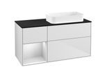 Villeroy und Boch Finion Waschtischunterschrank F682MTMT 120x60,3x50,1cm, Regal links White matt lacquer, White matt lacquer