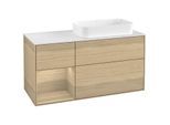 Villeroy und Boch Finion Waschtischunterschrank F681PCPC 120x60,3x50,1cm, Regal links Oak Veneer, Oak Veneer