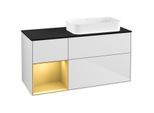 Villeroy und Boch Finion Waschtischunterschrank G682HFMT 120x60,3x50,1cm, Regal links Gold matt, White matt lacquer