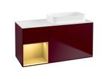 Villeroy und Boch Finion Waschtischunterschrank G681HFHB 120x60,3x50,1cm, Regal links Gold matt, Peony Matt