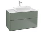 Villeroy und Boch Finion Waschtischunterschrank F76100GM 100x60,3cm, Abdeckplatte white matt, Olive Matt Lacquer