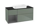 Villeroy und Boch Finion Waschtischunterschrank G702GKGM 120x60,3x50,1cm, Regal rechts Anthracite matt, Olive Matt Lacquer