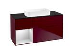 Villeroy und Boch Finion Waschtischunterschrank F702MTHB 120x60,3x50,1cm, Regal links White matt lacquer, Peony Matt