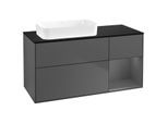 Villeroy und Boch Finion Waschtischunterschrank F692GKGK 120x60,3x50,1cm, Regal rechts Anthracite matt, Anthracite matt