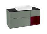 Villeroy und Boch Finion Waschtischunterschrank G712HBGM 120x60,3x50,1cm, Regal rechts Peony, Olive Matt Lacquer