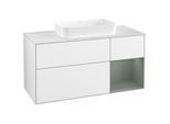Villeroy und Boch Finion Waschtischunterschrank G711GMGF 120x60,3x50,1cm, Regal rechts Olive Matt Lacquer, Glossy white lacquer
