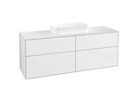 Villeroy und Boch Finion Waschtischunterschrank F73100GF 160x60,3x50,1cm, Glass White Matt, Glossy white lacquer