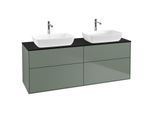 Villeroy und Boch Finion Waschtischunterschrank G84200GM 160x60,3cm, Emotion, Abdeckplatte black matt, Olive Matt Lacquer