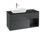 Villeroy und Boch Finion Waschtischunterschrank G812PDHG 120cm, Abdeckplatte black matt, Emotion, Regale Black matt lacquer, Midnight Blue Matt Lacquer