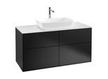Villeroy und Boch Finion Waschtischunterschrank G79100PD 120x60,3cm, Emotion, Abdeckplatte white matt, Black matt lacquer
