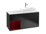 Villeroy und Boch Finion Waschtischunterschrank G801HBPD 120cm, Abdeckplatte white matt, Emotion, Regale Peony matt lacquer, Black matt lacquer