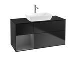 Villeroy und Boch Finion Waschtischunterschrank F822GKPD 120cm, Abdeckplatte black matt, Regale Anthracite matt lacquer, Black matt lacquer