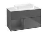Villeroy und Boch Finion Waschtischunterschrank F651GKGK 100x60,3x50,1cm, Regal links Anthracite matt, Anthracite matt