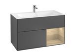 Villeroy und Boch Finion Waschtischunterschrank F040PCGK 99,6x59,1x49,8cm, Regal rechts Oak Veneer, Anthracite matt