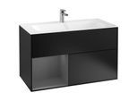 Villeroy und Boch Finion Waschtischunterschrank F030GKPD 99,6x59,1x49,8cm, Regal links Anthracite matt, Black matt lacquer