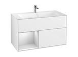 Villeroy und Boch Finion Waschtischunterschrank F030MTGF 99,6x59,1x49,8cm, Regal links White matt lacquer, Glossy white lacquer