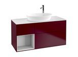 Villeroy und Boch Finion Waschtischunterschrank F941MTHB 120cm, Abdeckplatte white matt, Regale White matt lacquer, Peony Matt