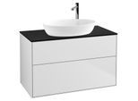Villeroy und Boch Finion Waschtischunterschrank F88200MT 100x60,3cm, Abdeckplatte black matt, White matt lacquer