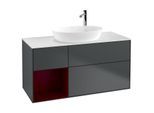 Villeroy und Boch Finion Waschtischunterschrank G941HBHG 120cm, Abdeckplatte white matt, Emotion, Regale Peony matt lacquer, Midnight Blue Matt Lacquer