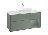 Villeroy und Boch Finion Waschtischunterschrank G831GMGM 120cm, Abdeckplatte white matt, Emotion, Regale Olive matt lacquer, Olive Matt Lacquer