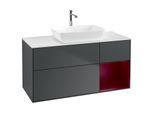 Villeroy und Boch Finion Waschtischunterschrank G831HBHG 120cm, Abdeckplatte white matt, Emotion, Regale Peony matt lacquer, Midnight Blue Matt Lacquer
