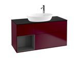 Villeroy und Boch Finion Waschtischunterschrank G942GKHB 120cm, Abdeckplatte black matt, Emotion, Regale Anthracite matt lacquer, Peony Matt