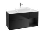 Villeroy und Boch Finion Waschtischunterschrank F831PDPD 120cm, Abdeckplatte white matt, Regale Black matt lacquer, Black matt lacquer