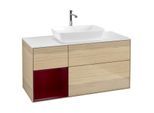 Villeroy und Boch Finion Waschtischunterschrank G821HBPC 120cm, Abdeckplatte white matt, Emotion, Regale Peony matt lacquer, Oak Veneer