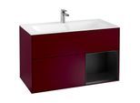 Villeroy und Boch Finion Waschtischunterschrank G040PDHB 99,6x59,1cm, Emotion, Regal rechts Black matt lacquer, Peony Matt