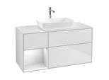 Villeroy und Boch Finion Waschtischunterschrank G821MTMT 120cm, Abdeckplatte white matt, Emotion, Regale White matt lacquer, White matt lacquer