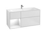 Villeroy und Boch Finion Waschtischunterschrank F060GFMT 119,6x59,1cm, Regal links Glossy white lacquer, White matt lacquer