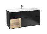 Villeroy und Boch Finion Waschtischunterschrank F060PCPD 119,6x59,1cm, Regal links Oak Veneer, Black matt lacquer