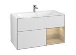 Villeroy und Boch Finion Waschtischunterschrank G040PCMT 99,6x59,1cm, Emotion, Regal rechts Oak Veneer, White matt lacquer