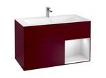 Villeroy und Boch Finion Waschtischunterschrank G040MTHB 99,6x59,1cm, Emotion, Regal rechts White matt lacquer, Peony Matt