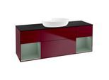 Villeroy und Boch Finion Waschtischunterschrank GD02GMHB 120cm, Abdeckplatte black matt, Emotion, Regale Olive matt lacquer, Peony Matt