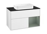 Villeroy und Boch Finion Waschtischunterschrank G662GMGF 100x60,3x50,1cm, Regal rechts Olive Matt Lacquer, Glossy white lacquer