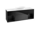 Villeroy und Boch Finion Waschtischunterschrank GD01PDPD 120cm, Abdeckplatte white matt, Emotion, Regale Black matt lacquer, Black matt lacquer