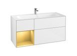 Villeroy und Boch Finion Waschtischunterschrank G060HFGF 119,6x59,1cm, Emotion, Regal links Gold matt, Glossy white lacquer