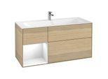 Villeroy und Boch Finion Waschtischunterschrank G060GFPC 119,6x59,1cm, Emotion, Regal links Glossy white lacquer, Oak Veneer