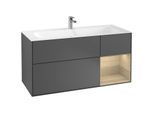 Villeroy und Boch Finion Waschtischunterschrank G070PCGK 119,6x59,1cm, Emotion, Regal rechts Oak Veneer, Anthracite matt