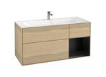 Villeroy und Boch Finion Waschtischunterschrank G070PDPC 119,6x59,1cm, Emotion, Regal rechts Black matt lacquer, Oak Veneer