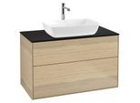 Villeroy und Boch Finion Waschtischunterschrank G76200PC 100x60,3cm, Emotion, Abdeckplatte black matt, Oak Veneer