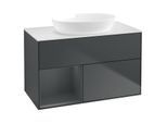 Villeroy und Boch Finion Waschtischunterschrank GA11HGHG 100cm, Abdeckplatte white matt, Emotion, Regale Midnight matt lacquer, Midnight Blue Matt Lacquer