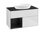 Villeroy und Boch Finion Waschtischunterschrank GA12PDMT 100cm, Abdeckplatte black matt, Emotion, Regale Black matt lacquer, White matt lacquer