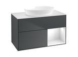 Villeroy und Boch Finion Waschtischunterschrank GA21GFHG 100cm, Abdeckplatte white matt, Emotion, Regale Glossy white lacquer, Midnight Blue Matt Lacquer