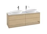 Villeroy und Boch Finion Waschtischunterschrank F96100PC 160x60,3cm, Abdeckplatte white matt, Oak Veneer