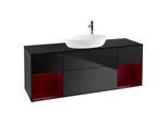 Villeroy und Boch Finion Waschtischunterschrank F982HBPD 160cm, Abdeckplatte black matt, Regale Peony matt lacquer, Black matt lacquer