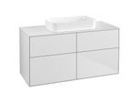 Villeroy und Boch Finion Waschtischunterschrank G67100MT 120x60,3x50,1cm, Glass White Matt, White matt lacquer